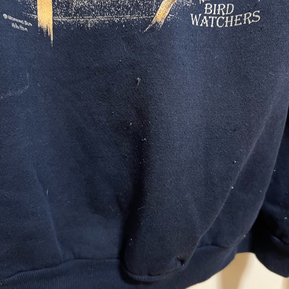 Vintage Morning Sun ❤️🔥 The Bird Watchers Navy Sweatshirt with Cats & Birds - Picture 4 of 6